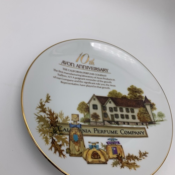 Avon 10th Anniversary 1987 Fine Porcelain Plate California Perfume Company 22k - Picture 10 of 12